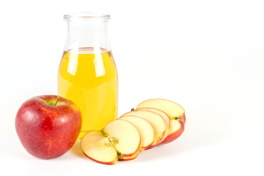 apple juice on white background