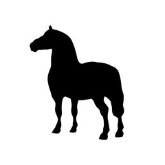 draft horse vector illustration black silhouette