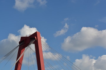 Red bridge in rotterdam