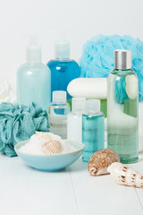 Spa Kit. Shampoo, Soap Bar And Liquid. Shower Gel. Aromatherapy