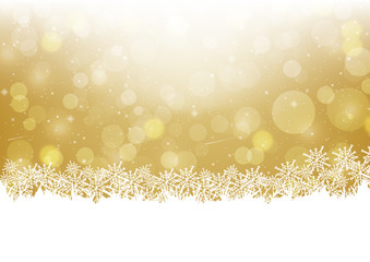 christmas snowflake on gold background vector illustration