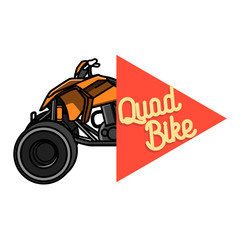 Color vintage quad bike emblem