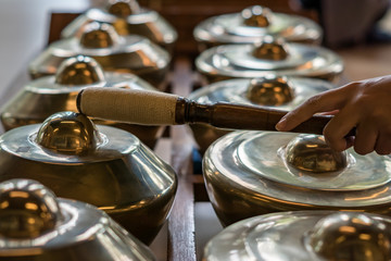 Gamelan, traditional percussive music instruments in Bali and Java, Indonesia