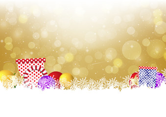Merry christmas on gold background vector illustration