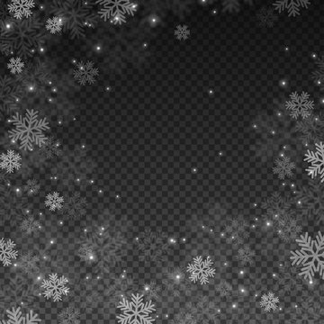 Snowflakes Effect on Transparent Background