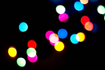 Blurred color bokeh of light from street abstract background.