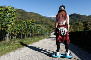 Girl with hoverboard