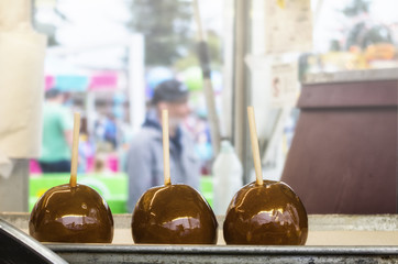 Three Carmel Apples at The Local Fair