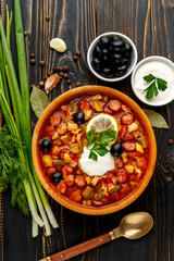 Solyanka - Russian traditional meat soup