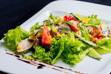 salad with meat and vegetables