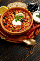 Solyanka - Russian traditional meat soup