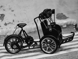 Bicycle rickshaws model toy to Asia 