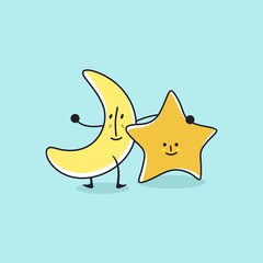 bestfriend forever between moon and star