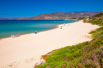Fototapeta na wymiar Sandy beach in Golfe de Sagone, Corsica, France