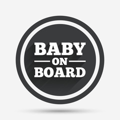 Baby on board sign icon. Infant caution symbol.