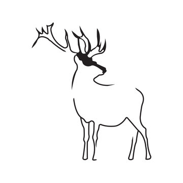 Vector logo deer. Brand color silhouette icon.