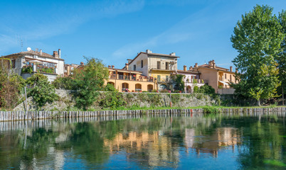 Fototapeta na wymiar Rieti, capital of Sabina historical region, view from Velino river, Lazio (Italy)