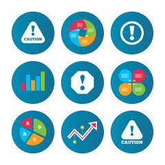 Attention caution signs. Hazard warning icons.