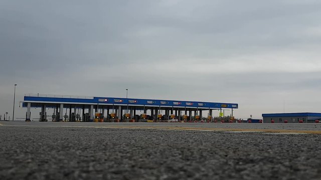 Toll road station time lapse at day time