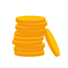 Heap of cash coin. Vector illustration.