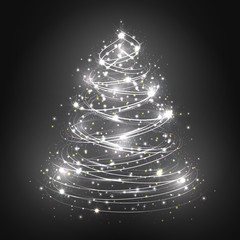 Abstract white christmas tree