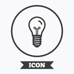 Light bulb icon. Lamp E14 screw socket symbol.