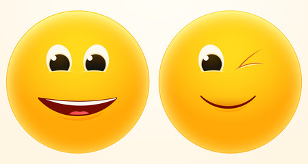 Laugh and wink smileys
