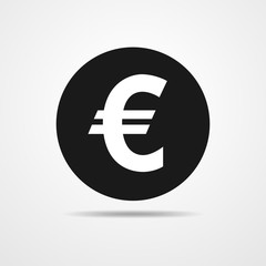 Obraz premium Black euro icon. Vector illustration.