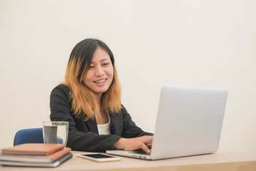 business woman with notebook in the office