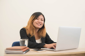 business woman with notebook in the office