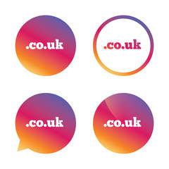 Domain CO.UK sign icon. UK internet subdomain.