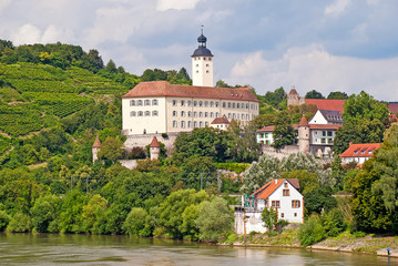 Fototapeta na wymiar Burg Schloss Horneck über dem Neckar bei Gundelsheim