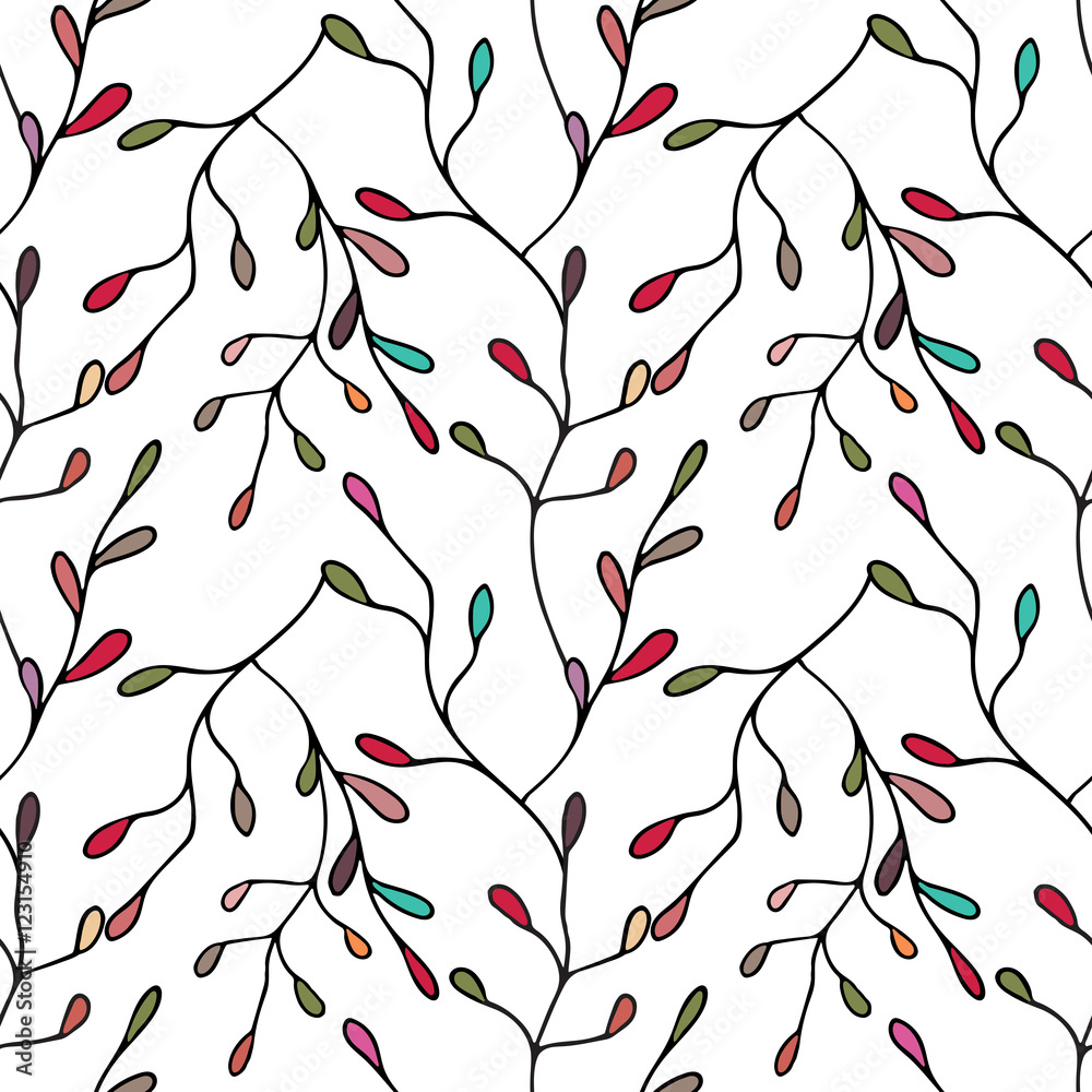 Poster Pattern with twigs and leaves.