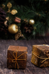 Chrtistmas presents wrapped in box