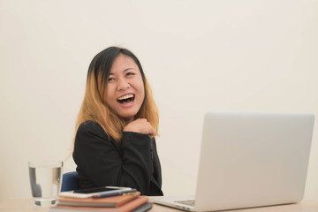 business woman happy at Work