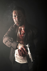 bloody gangster in action