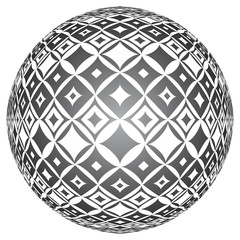 Tiled spherical surface. Circle 3D shape.
