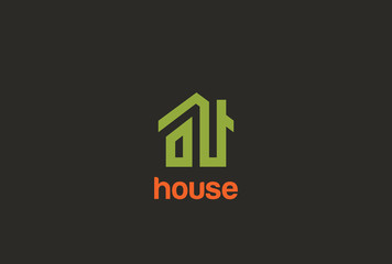 Eco Green House Logo design vector Real Estate Ecology icon