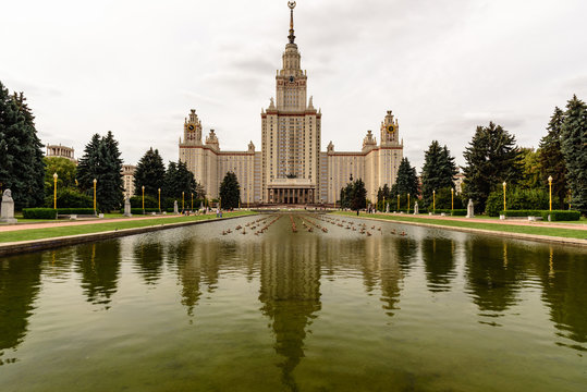 Moscow State University building in Moscow, Russia