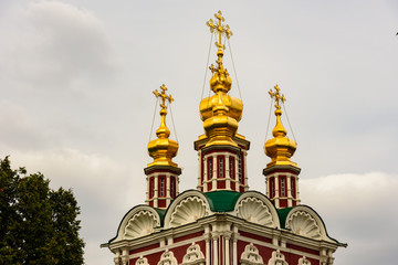 Fototapeta na wymiar Dome of an orthodox church in Novodevichy Convent