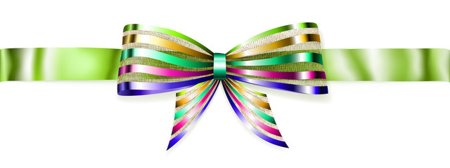 Shiny bow with horizontal ribbon