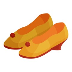 Woman shoes icon. Cartoon illustration of woman shoes vector icon for web.