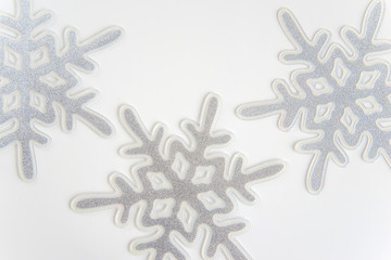 Snowflakes on a white background
