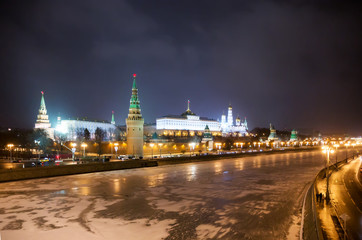 Fototapeta premium Moscow Kremlin in winter