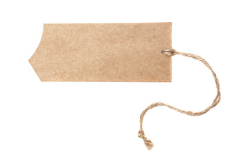 Blank label or tag isolation on white