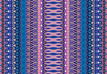 Fashion abstract seamless striped pattern. Oriental vector background in blue and pink tones. Print for fabric.