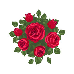  red roses on white background. roses card