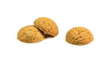 Fototapeta na wymiar Three ginger nuts in a row