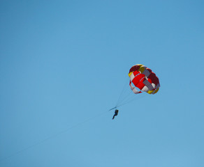 Parachute against the backdrop of clear sky