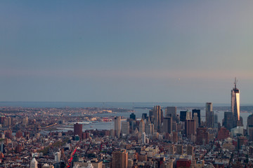 Fototapeta premium New York City skyline from the Empire State Building at sunset